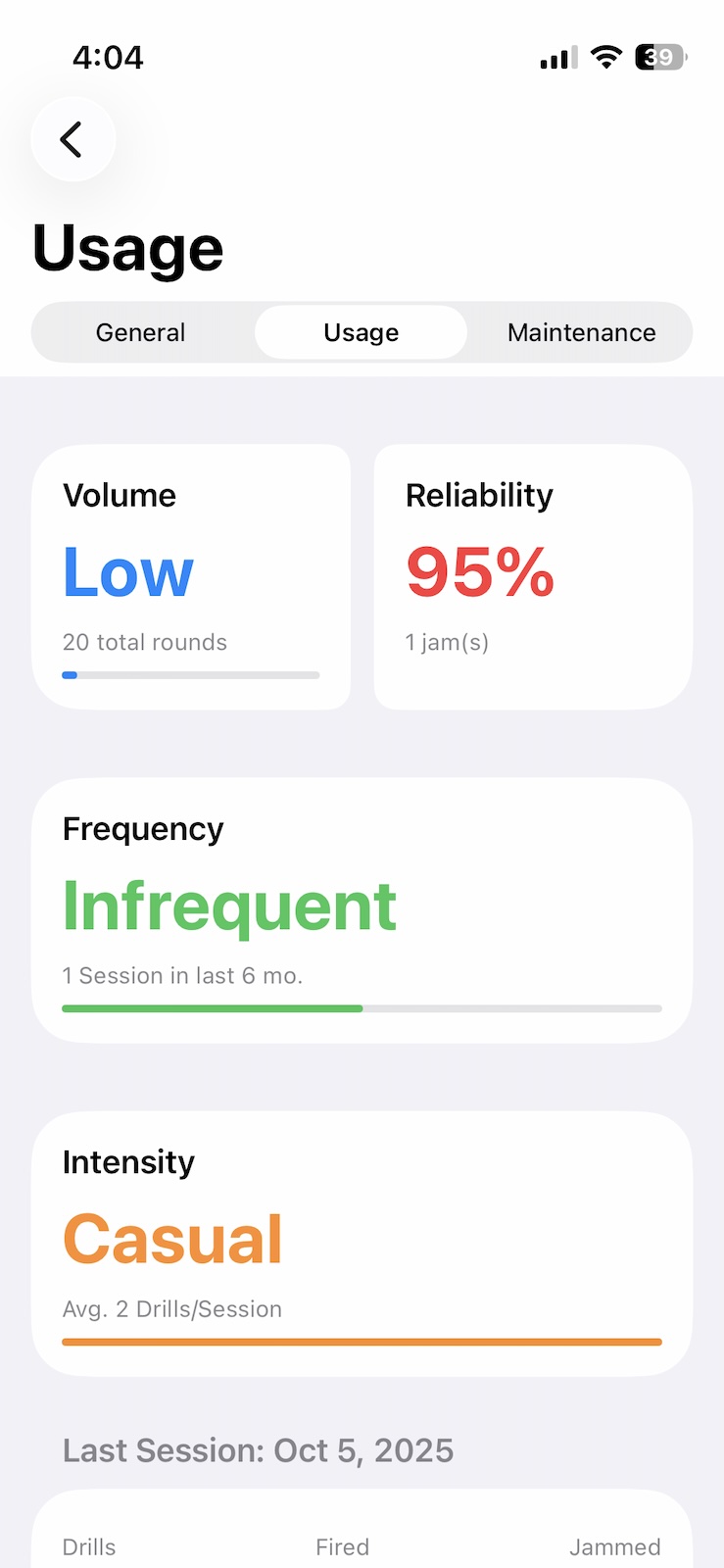 Individual Gun Stats