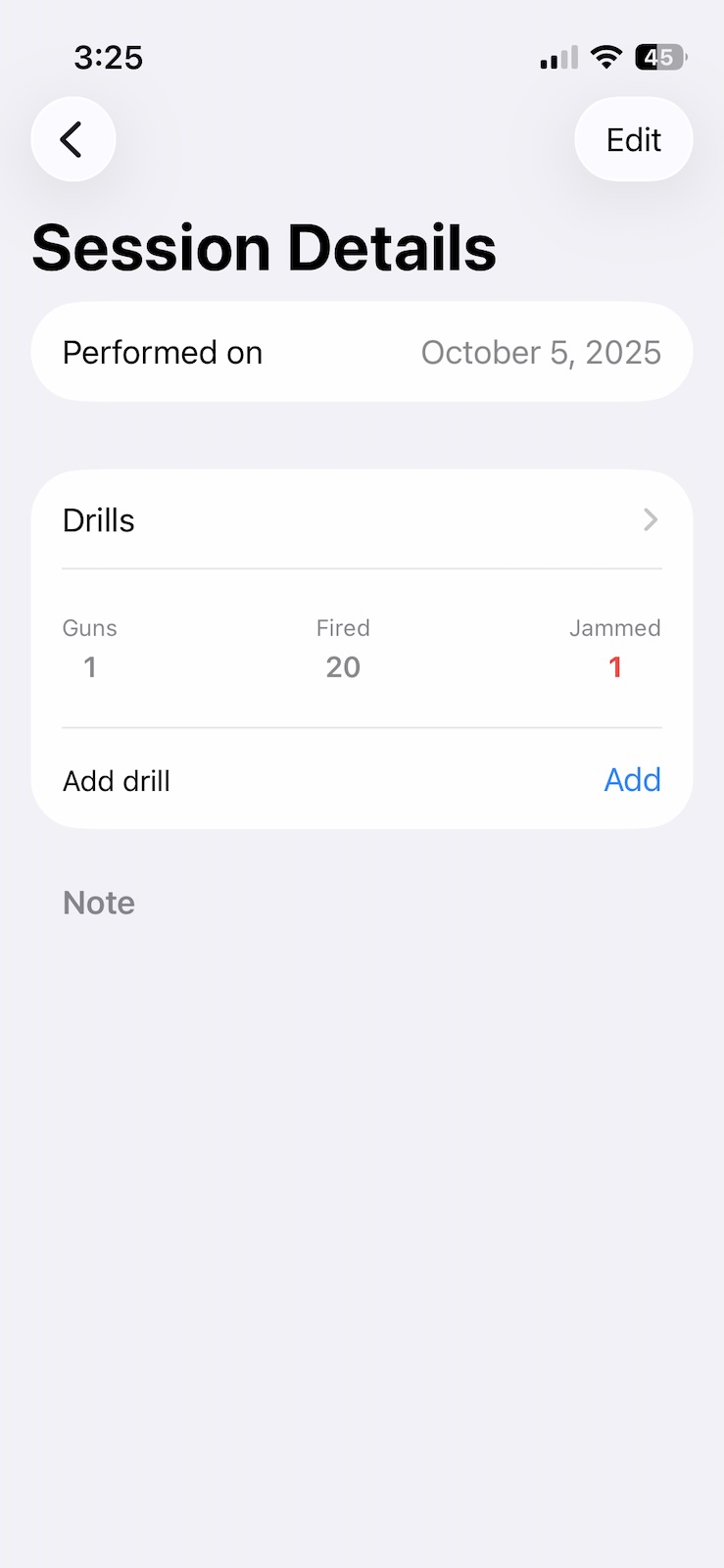 Range Session Details