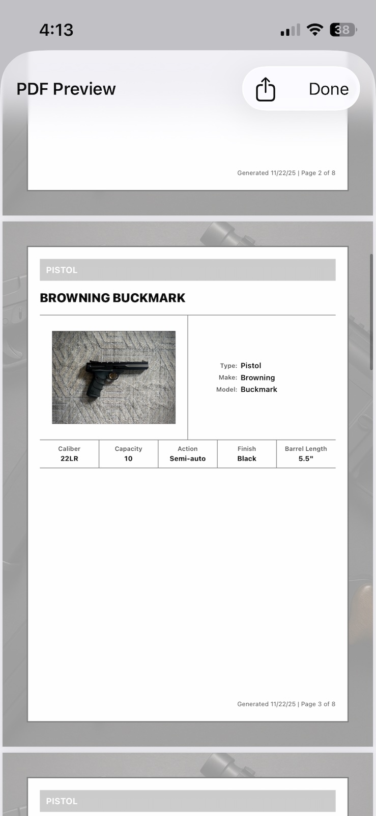 Gun Catalog Item